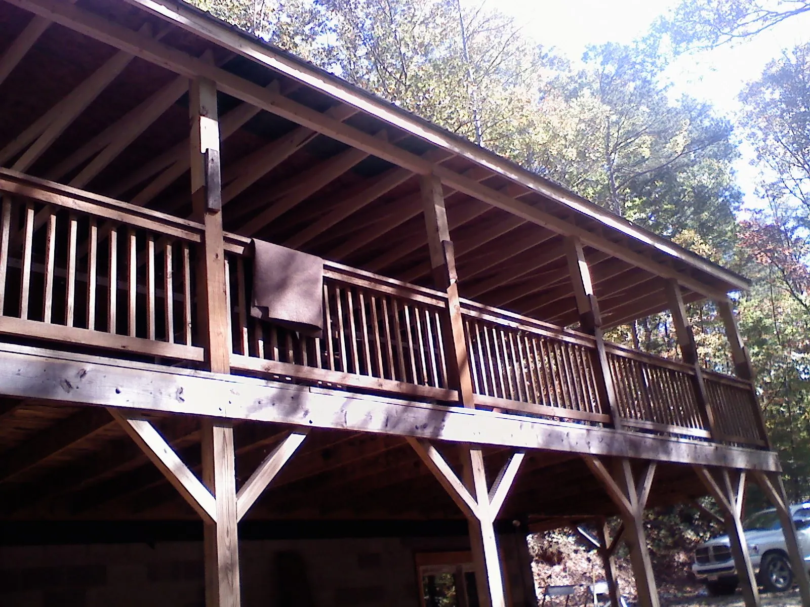 Timber framing under a new elevated porch and deck — Roof Leak Repair in Spring Creek by Roofing Brothers